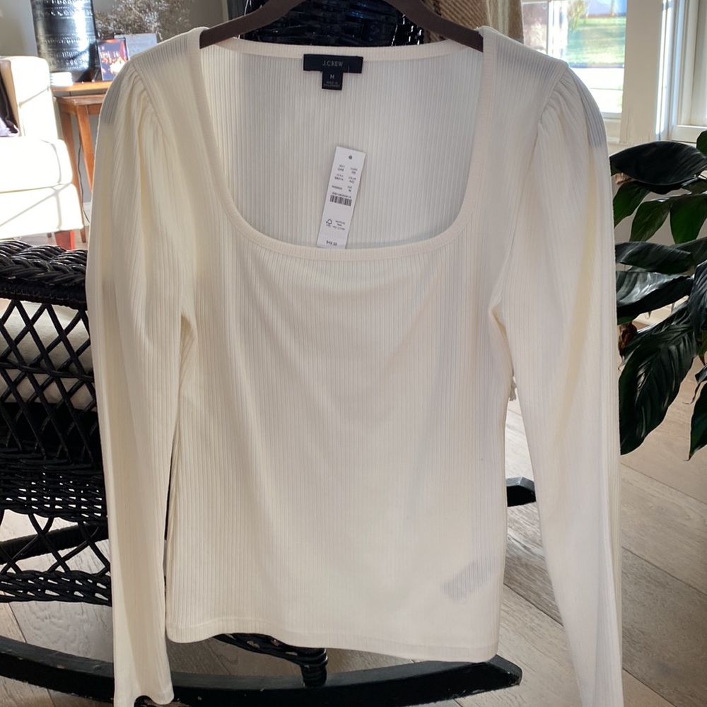 JCrew Long sleeved square neck top